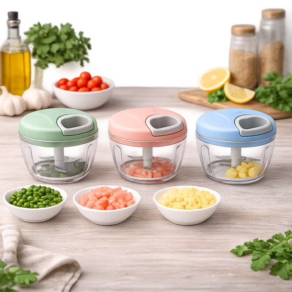 Manual Food Chopper – Hand Pull Vegetable & Fruit Chopper (Assorted)