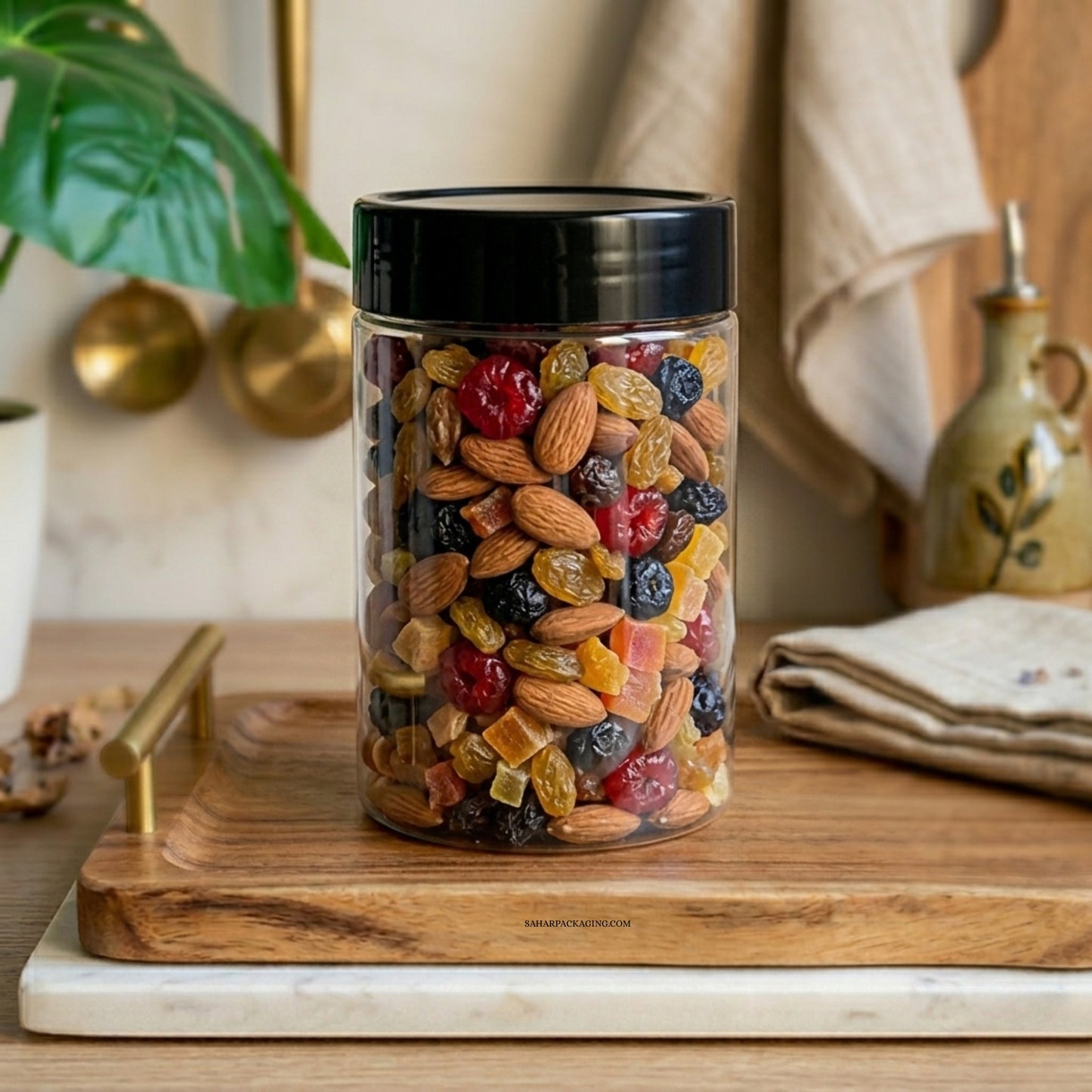Round Plastic Jar - 375ml
