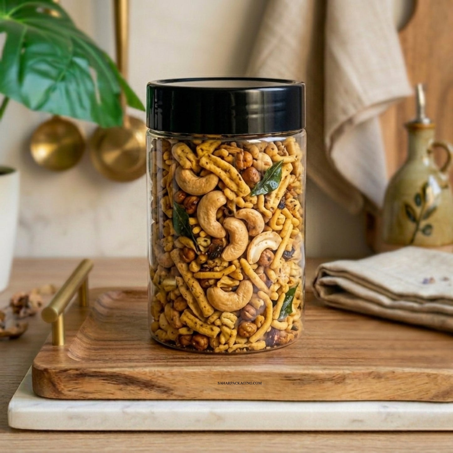 Round Plastic Jar - 375ml