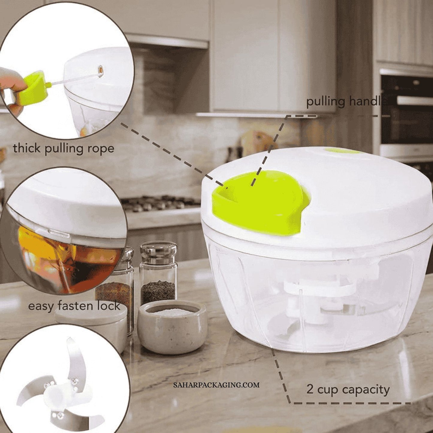 Manual Hand Pull Food Chopper for Vegetables & Fruits | Free Delivery